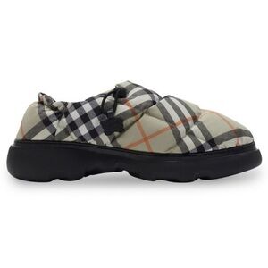 Burberry Pillow Checked Nylon Mules Black Sage Multi Women’s EU 36.5/US 6.5